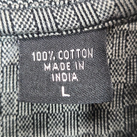 Vintage 90s IZOD Double Mercerized Cotton Polo Shirt Men's L Gray Y2K - Picture 7 of 13